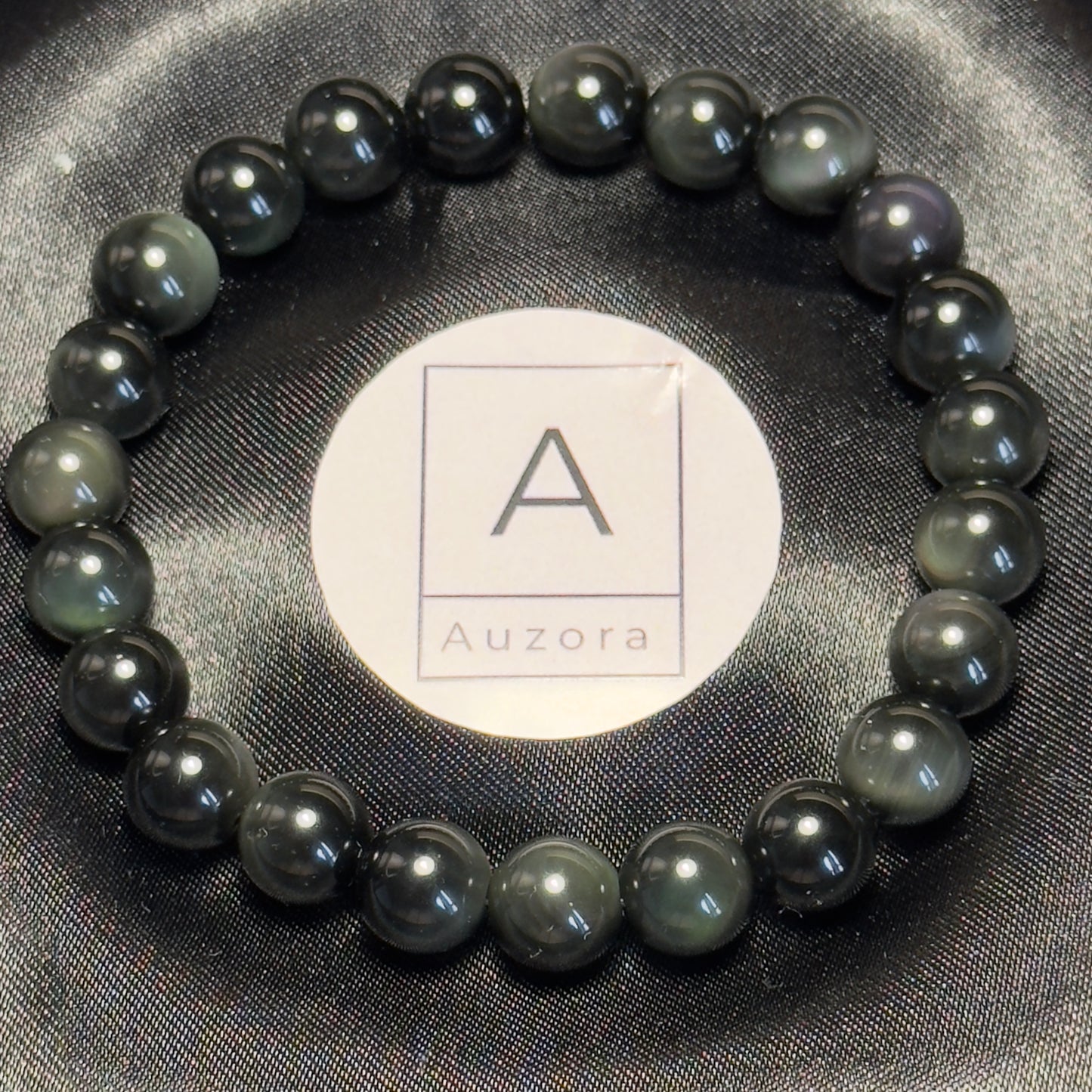 Protect & Alleviate Anxiety: Rainbow Eye Obsidian Crystal Bracelet 7MM (Different Length)