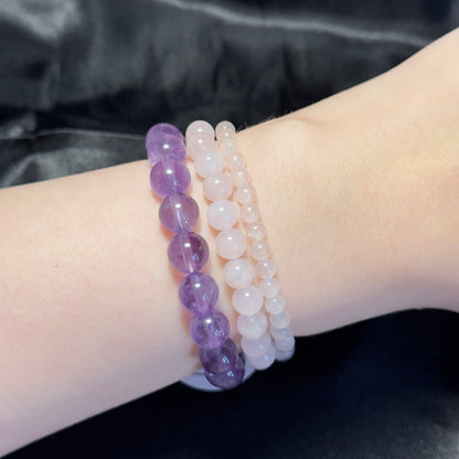 Wealth: High Grade Amethyst Crystal Bracelet 8MM (Different Length)