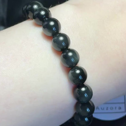 Protect & Alleviate Anxiety: Rainbow Eye Obsidian Crystal Bracelet 7MM (Different Length)